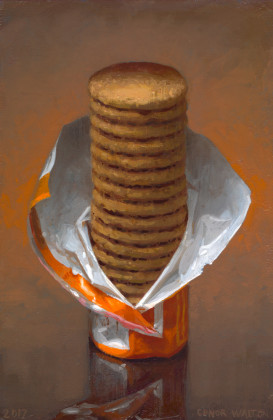 Conor Walton Biscuits, Oil on linen 30 x 20 cm