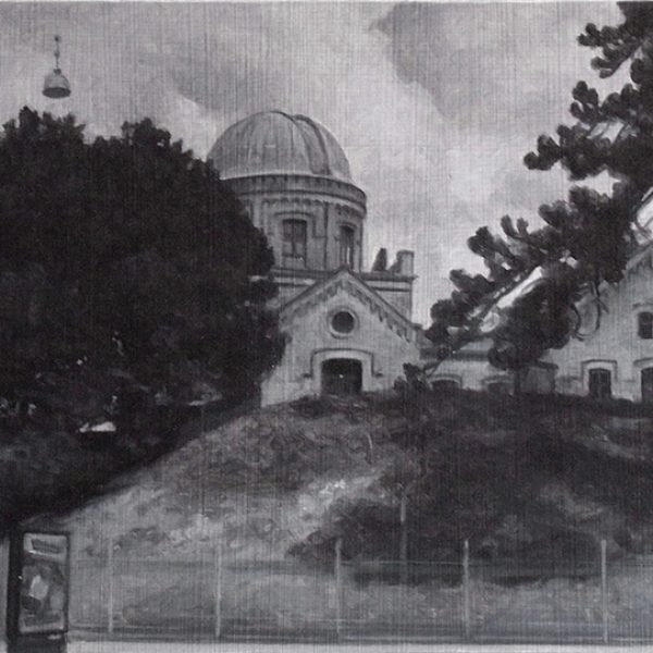 Nicholas Middleton Observatory, Oil on Paper on Card 10 x 15 cm