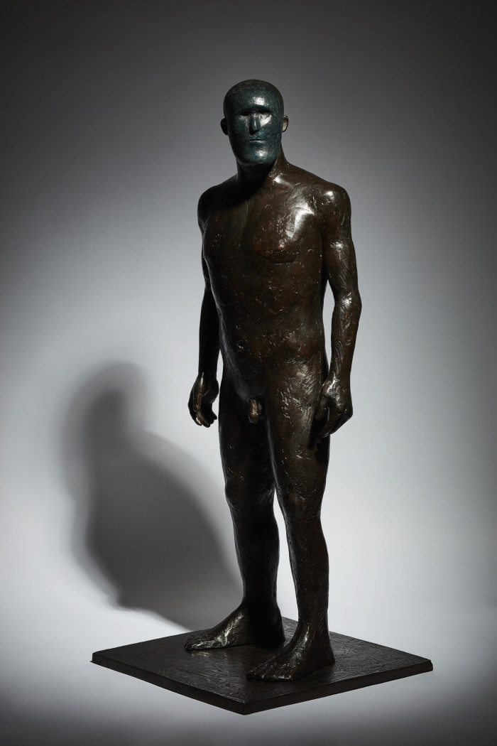 Anthony Scott Warrior Blue Mask, Bronze Ed. of 9 h73 x 30 cm.