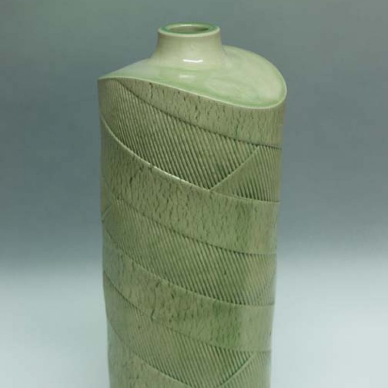 Suleyman Saba SS20_Tall vase, green glaze h33 x 14 cm