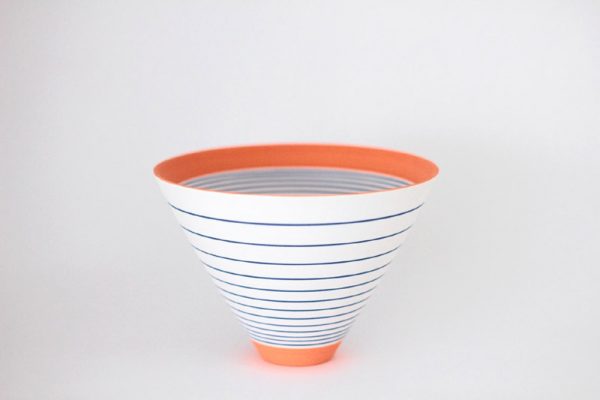 Sara Moorhouse 53. Small 'Pulse' bowl, Stoneware with hand painted underglazes h10 x 14.5 cm.