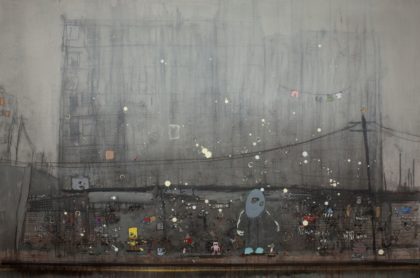 Project GreyHope Five Plus, Oil on Board 80 x 121 cm.