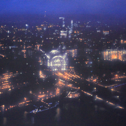 Jenny Pockley Blue Charing Cross Oil on Gesso 40 x 60 cm.