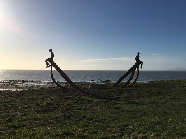 Anna Gillespie SHIP, Bronze and corten steel, commissioned by Morecambe Bay Partnership for Half Moon Bay, Morecambe