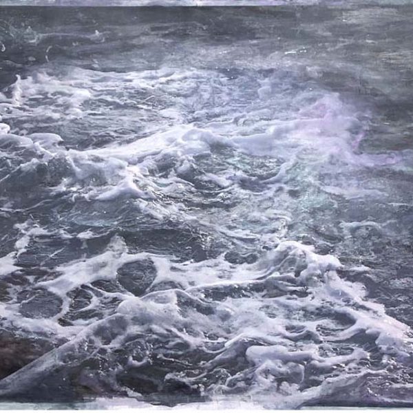 Dawnne McGeachy 2_55.5254° N, 4.9333° W, Oil Wax and Ink on canvas 93 x 123 cm.