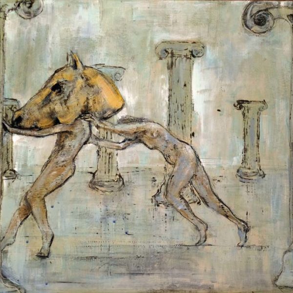 Richard Twose Hippocampus, Oil on board 46 x 29 cm.