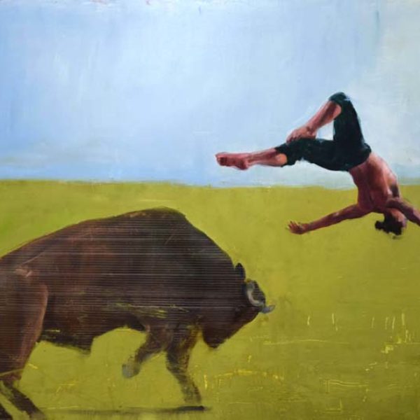 Richard Twose Leap, Oil on board 122 x 83 cm.