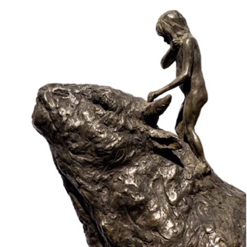 Beth Carter Girl and Bull, Bronze Ed. of 10 63 x 60 x 21 cm.