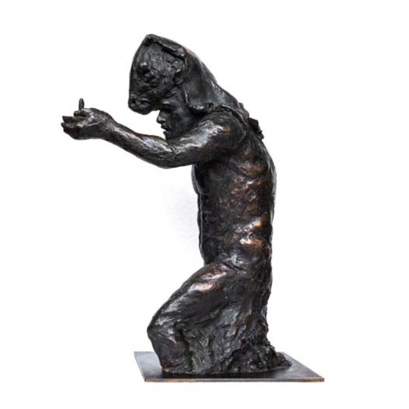 Beth Carter Theseus with Candle ¾ Study, Bronze Ed. of 10 h45 x 23 x 21 cm.