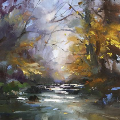 A River in Autumn IV, Oil on Canvas 90 x 100 cm.