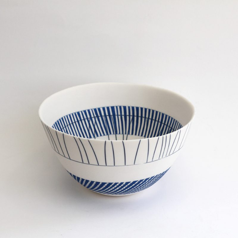 S13. Blue Line Bowl, Parian Clay 13 x 22 cm. £480