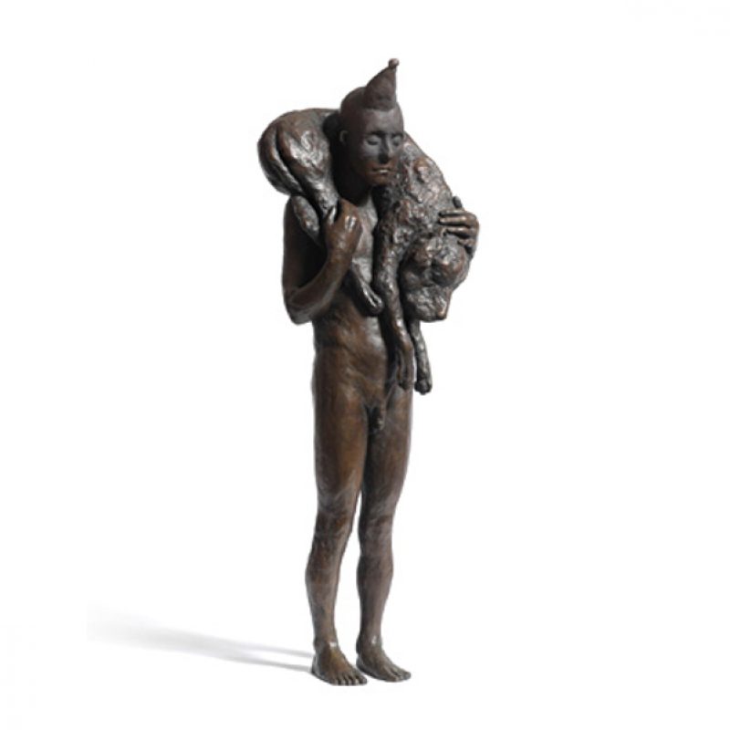 Man and Dog, Bronze Ed. of 15 89 x 33 x 22 cm.